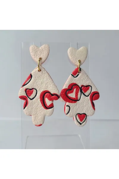 Hoja Blanca con Corazones Rojos