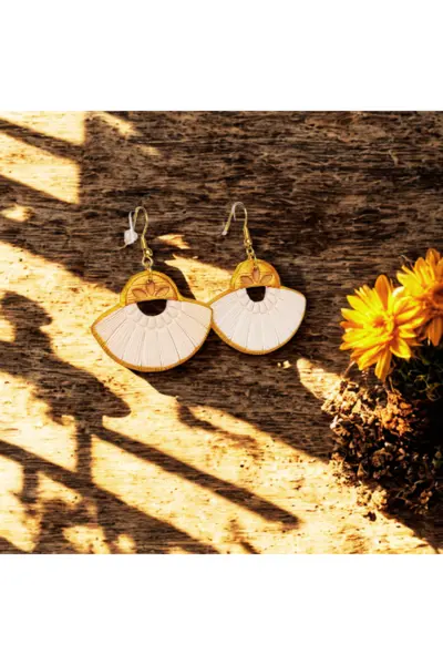 Macramé Abanico Blanco