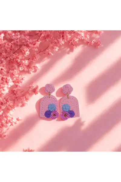 Flores en Cuero Rosado