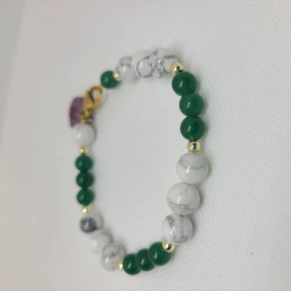 Howlita Blanca y Jade 8 mm