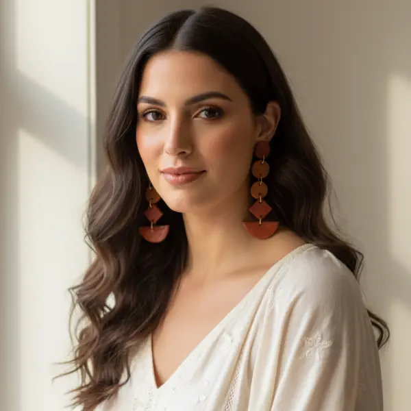 geométrico ocre largos